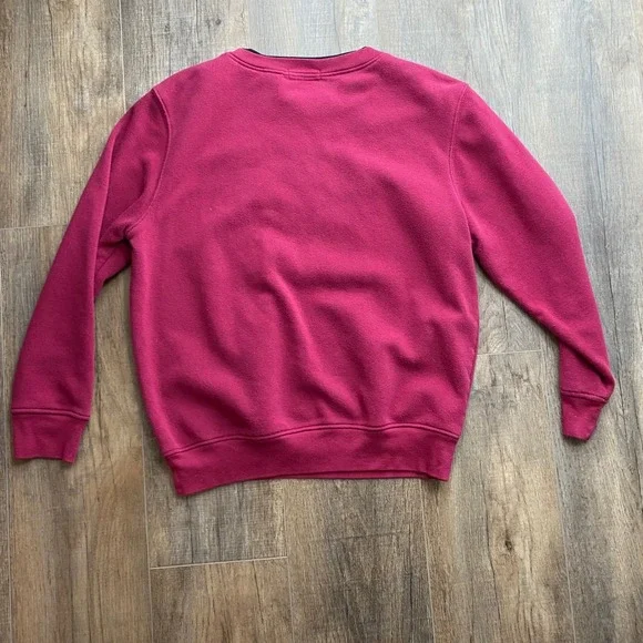 Blair Womens Butterfly Embroidered Fleece Sweatshirt Magenta Pink PM Petite Med - Picture 2 of 6